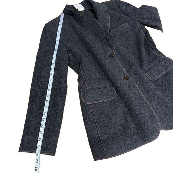 Harve Benard Womens 10 Vintage Wool Recycled Cashmere Blend Gray Career Blazer - Picture 9 of 9